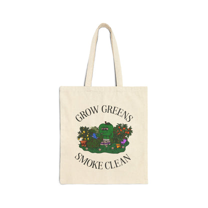Cotton Tote Bag - Grow Greens Smoke Clean