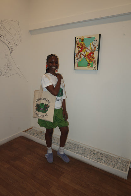 Cotton Tote Bag - Grow Greens Smoke Clean